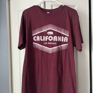 California Los Angeles Burgundy Tee